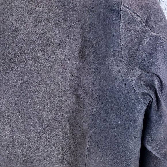 Colebrook & Co. Leather Suede Plaid Sherpa Lined Jacket Green Womens Large - Picture 9 of 13